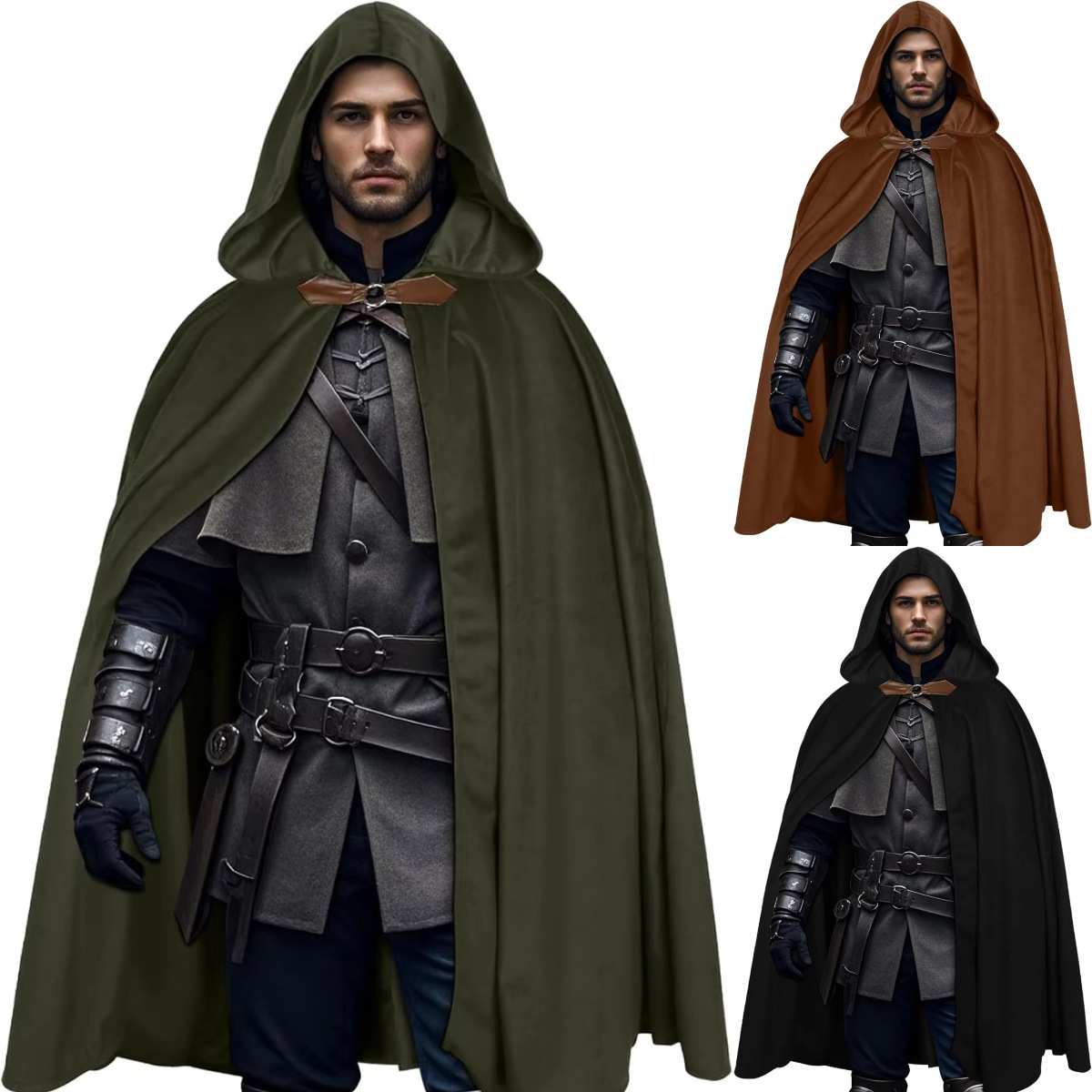 Women'S Fashion Renaissance Period - Men's Velvet Hooded Cloak Renaissance Period