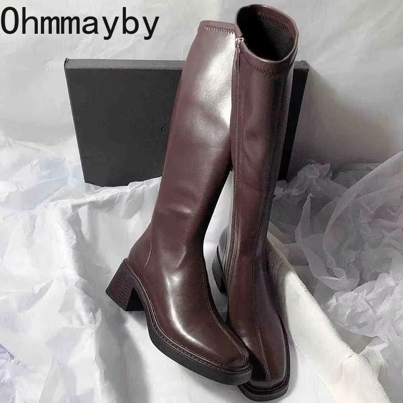 Winter Fashion Women Boots - Vintage Thick Heel Women Knee High