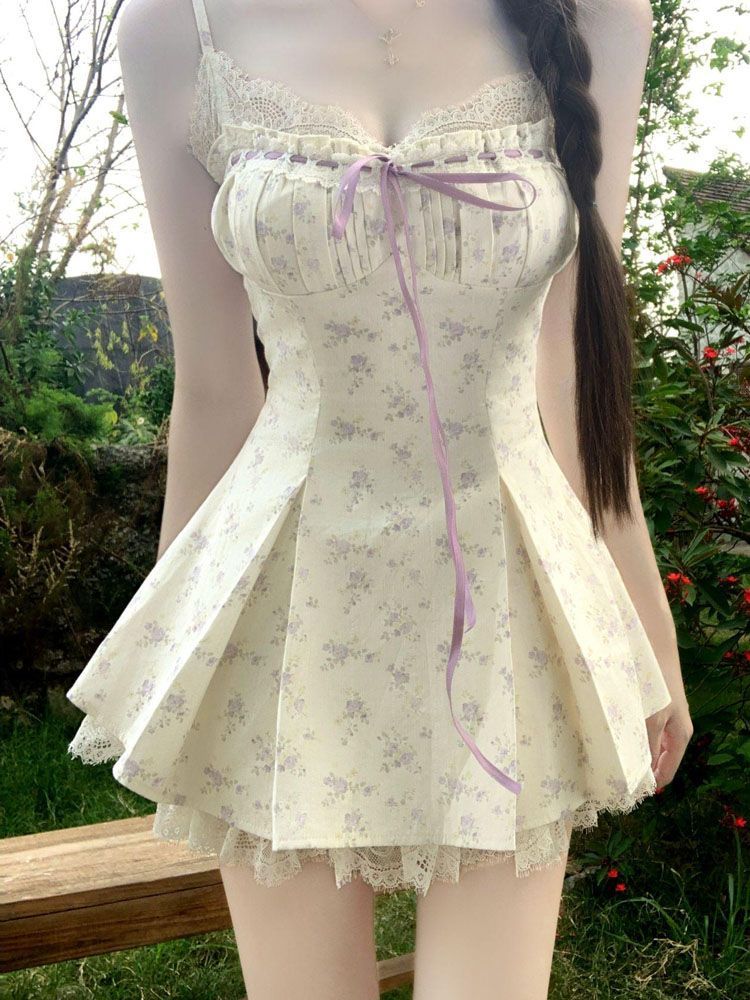 Ruched Dress Mini - 2026 Summer Korean Fashion Design Suspender