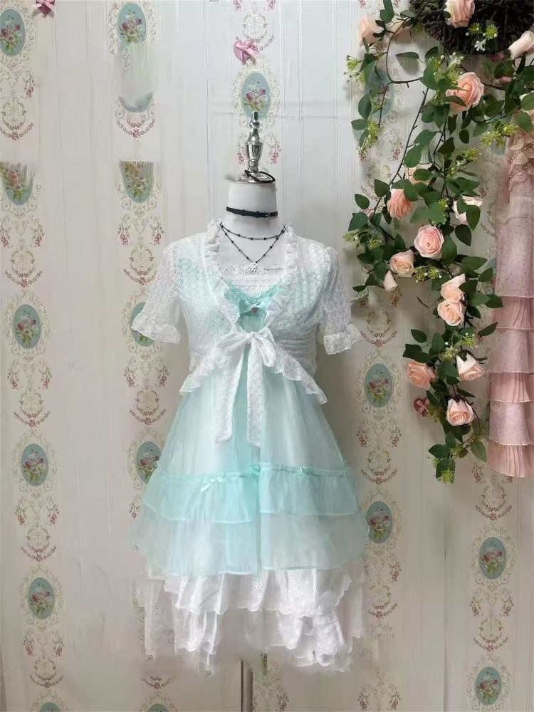 Ruched Dress Mini - Japanese Kawaii Sweet Cute 2 Piece