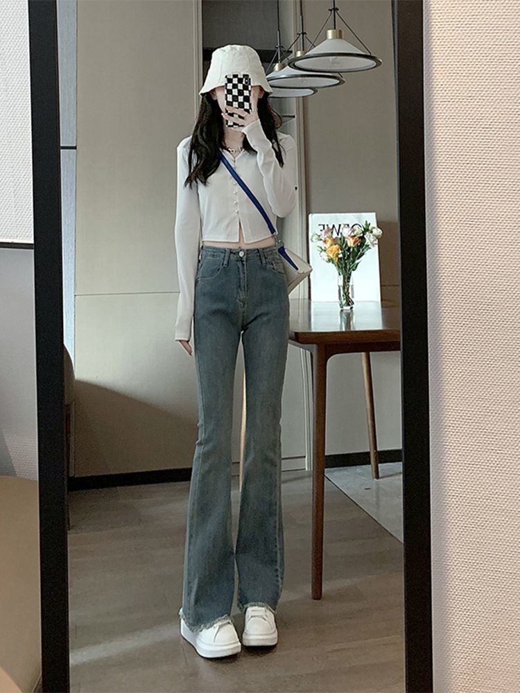 Women'S Fashion Utility Pants - Wide Jeans Women Trousers With Shiny