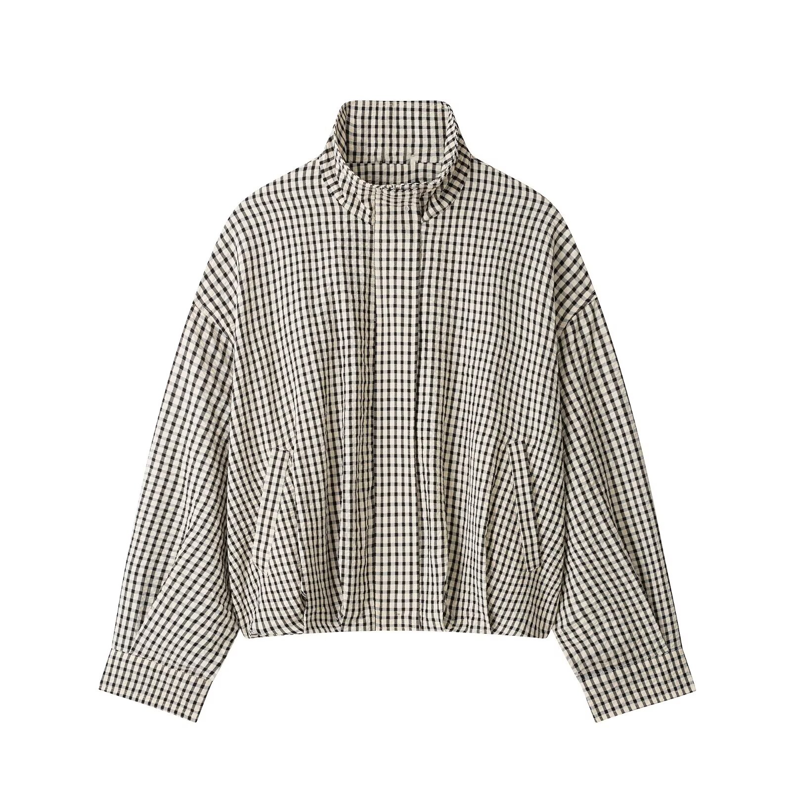 Women'S Fashion Bomber Jacket - Fanan 2026 Summer Women Fashion Plaid