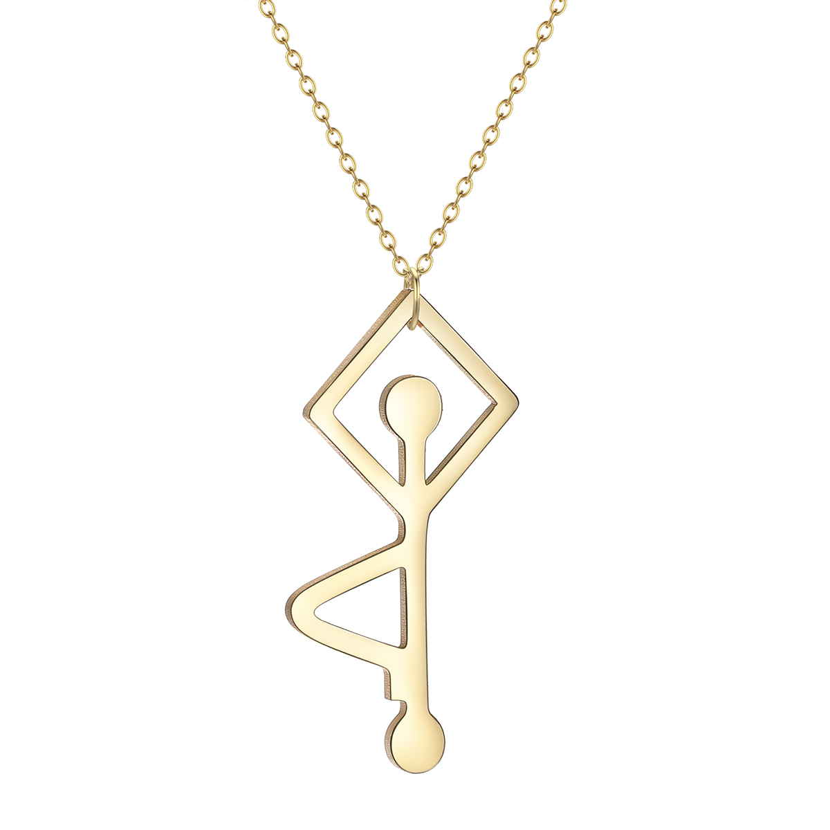 Women Fashion Pose - Dainty Tree Pose Balance pose Necklace