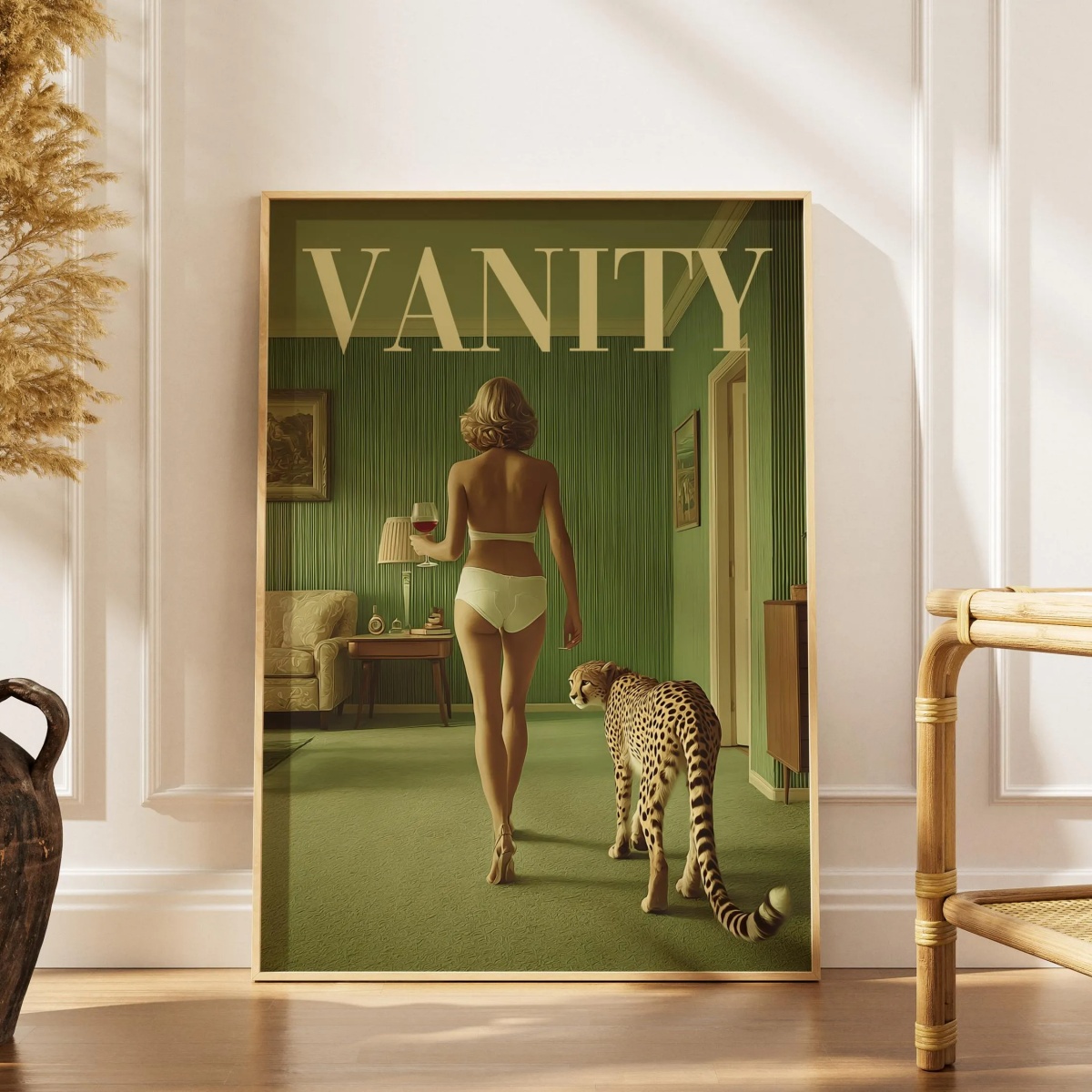 Women'S Fashion Magazine - Vintage Woman with Cheetah Canvas Prints