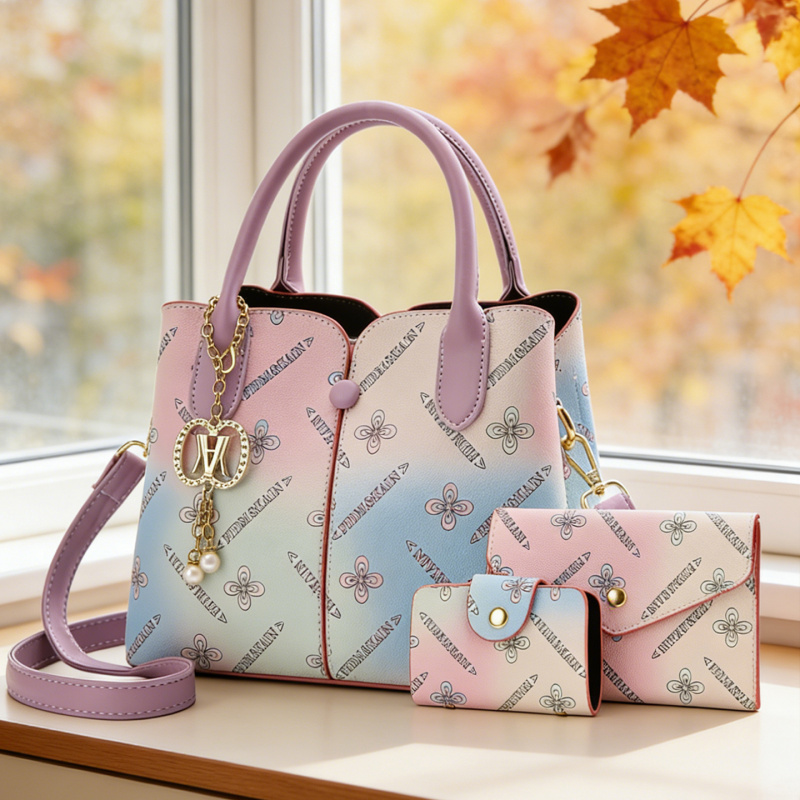 Crossbody Bag Women - Gradient Women's Three-piece Set Bag, Women's