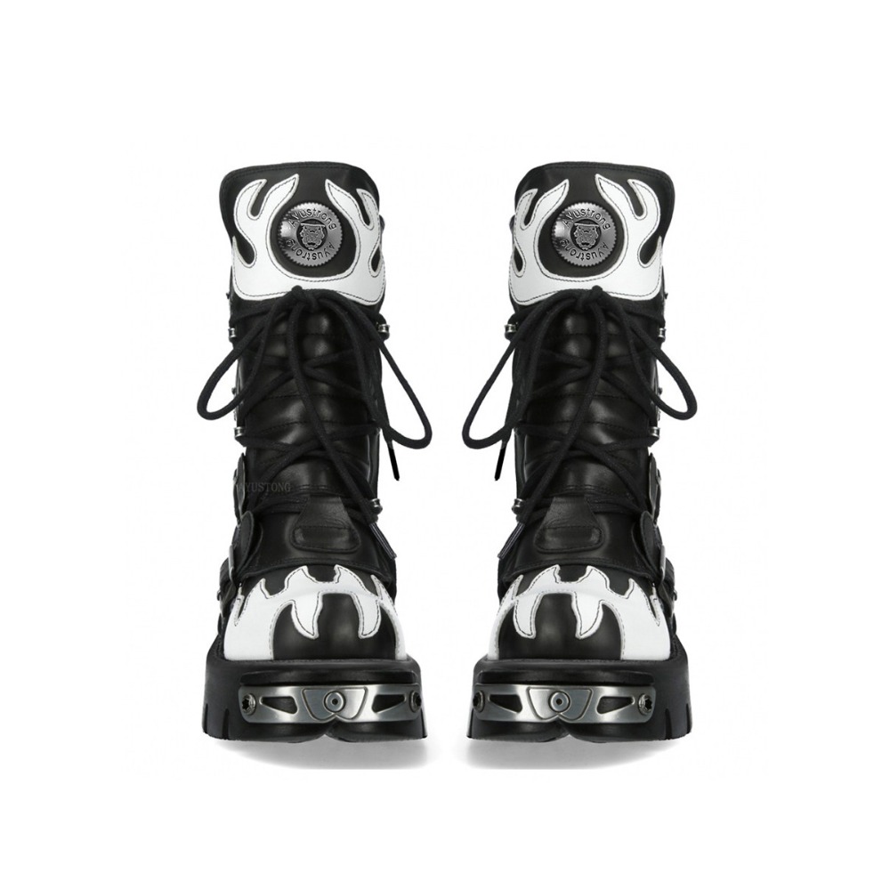 Fashion New Men's Flame Metal  - Women'S Fashion Riding Boots ulasan dan harga
