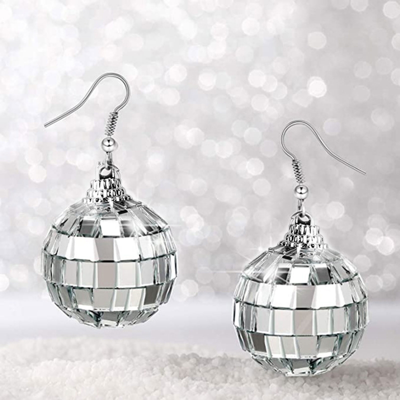 31BB Disco Ball Earrings Dangl - Women'S Fashion In The 70S ulasan dan harga