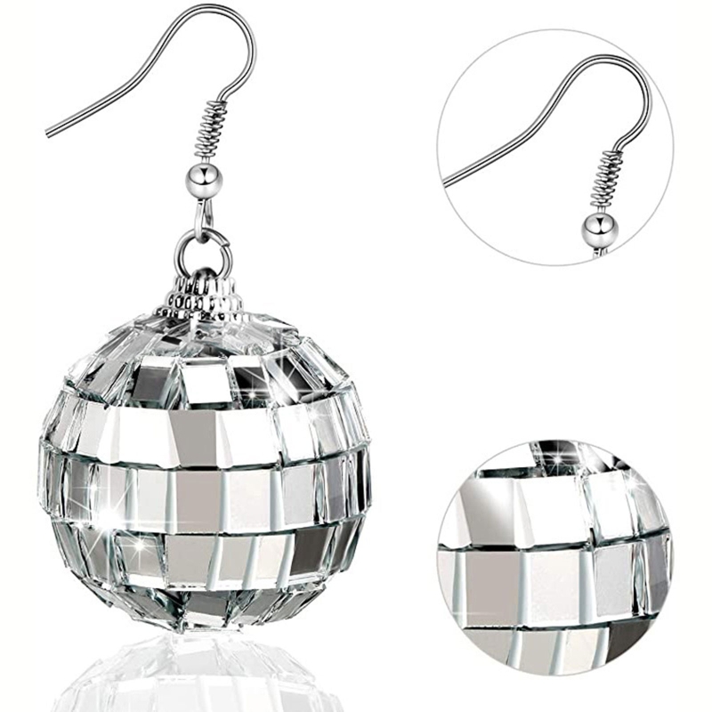 31BB Disco Ball Earrings Dangl - Women'S Fashion In The 70S ulasan dan harga
