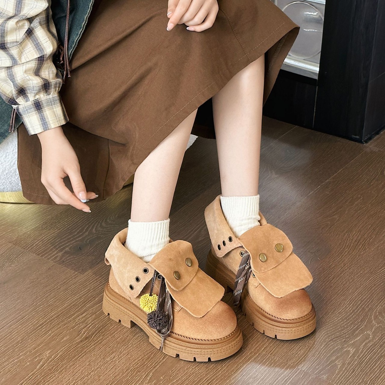 Autumn Faux Suede Ankle Boots  - Women'S Fashion Riding Boots ulasan dan harga