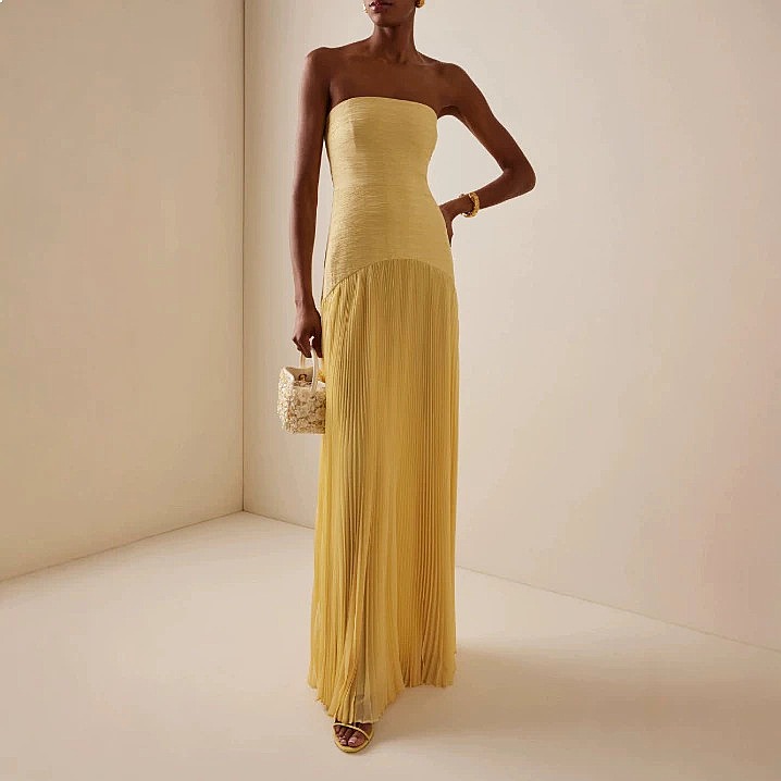 Fashion Ruched Tube Top Dress  - Ruched Dress Mini ulasan dan harga