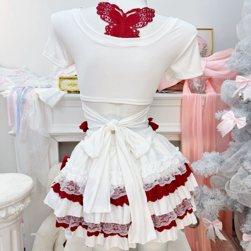 New Coquette Sweet Lolita Shor - Ruched Dress Mini ulasan dan harga