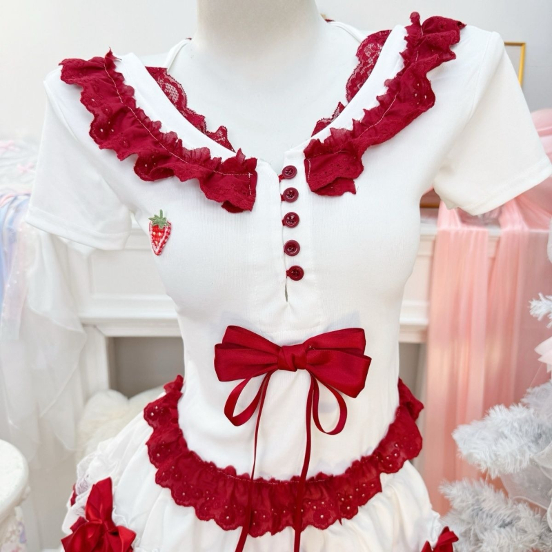 New Coquette Sweet Lolita Shor - Ruched Dress Mini ulasan dan harga