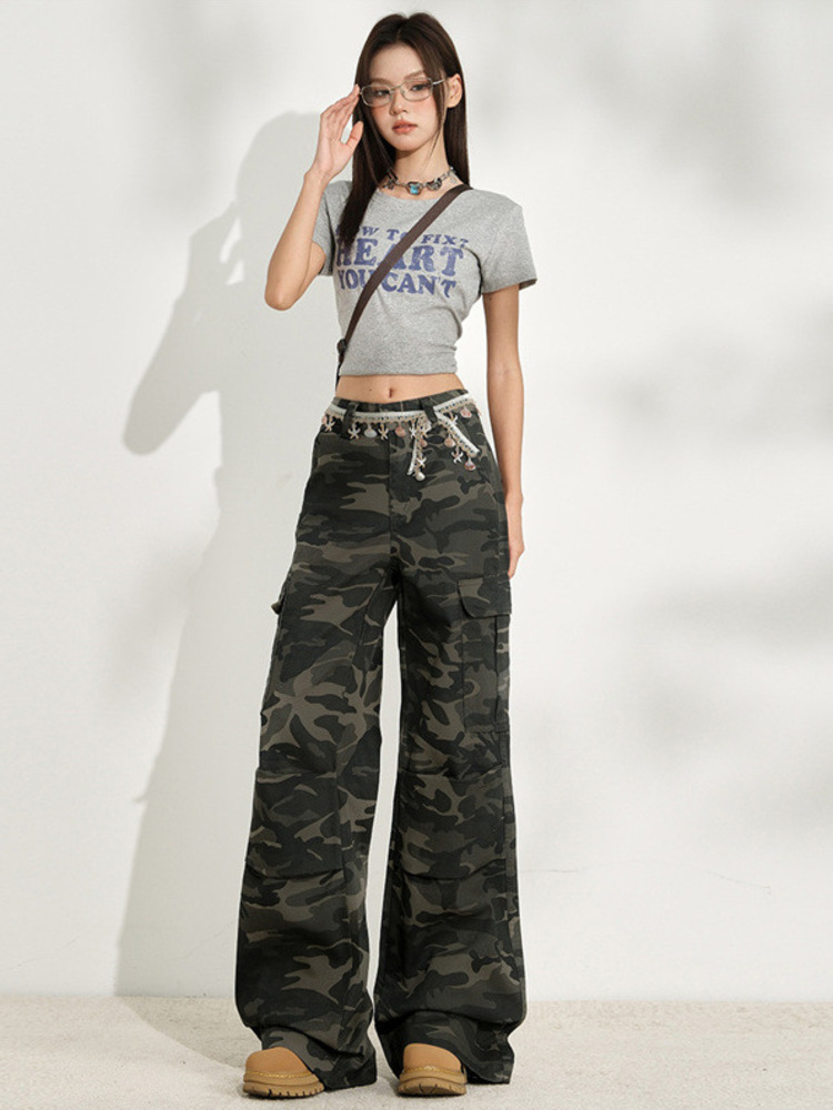 Fashion Camouflage Women Jeans - Women'S Fashion Utility Pants ulasan dan harga
