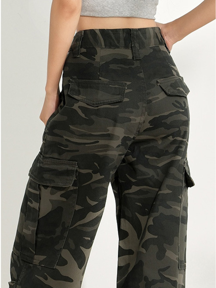 Fashion Camouflage Women Jeans - Women'S Fashion Utility Pants ulasan dan harga