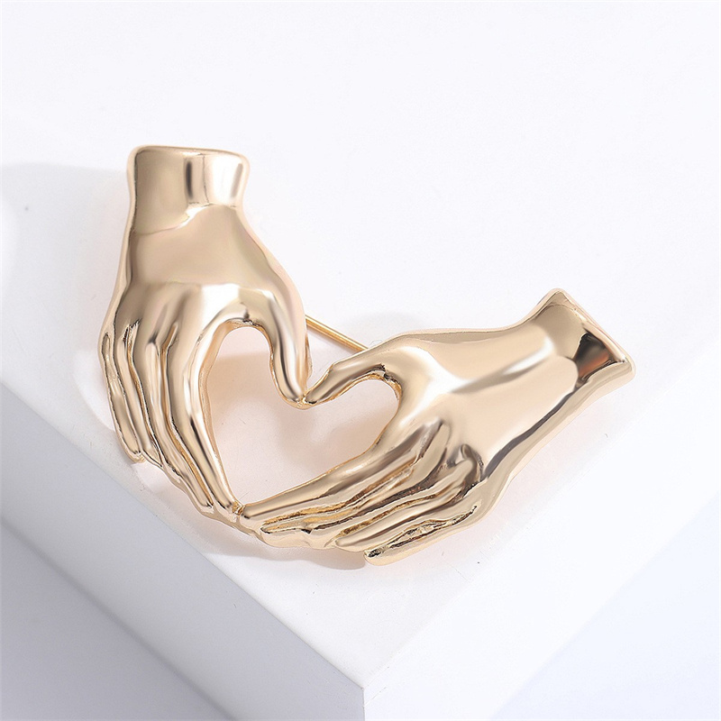 XIALUOKE Hand Pose Heart Brooc - Women Fashion Pose ulasan dan harga