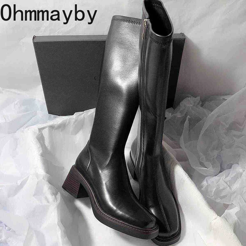 Vintage Thick Heel Women Knee  - Winter Fashion Women Boots ulasan dan harga
