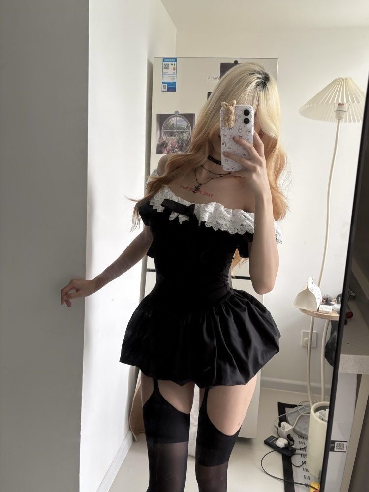 Coquette Korean Sexy Off Shoul - Ruched Dress Mini ulasan dan harga
