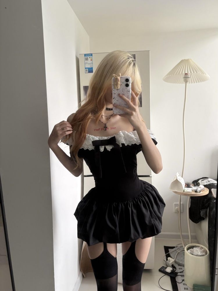 Coquette Korean Sexy Off Shoul - Ruched Dress Mini ulasan dan harga