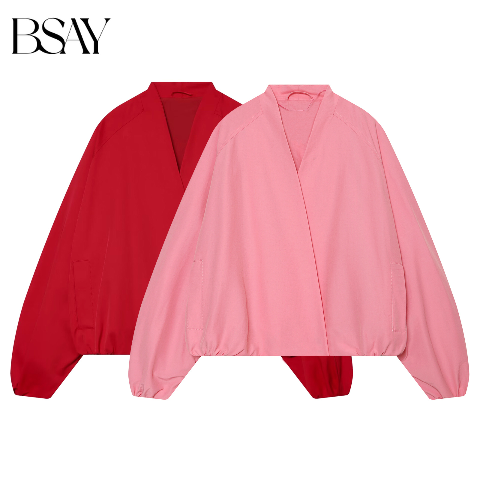 BSAY Women Fashion Loose Short - Women'S Fashion Bomber Jacket ulasan dan harga