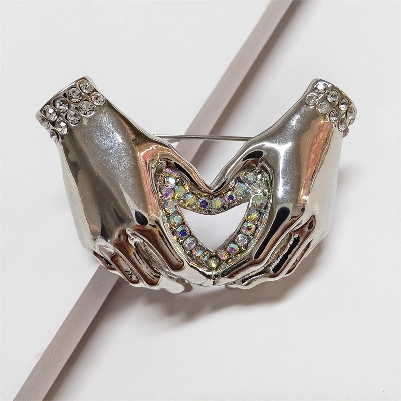 Chic Simple Rhinestone Love He - Women Fashion Pose ulasan dan harga