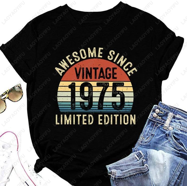 Vintage 1975 T-Shirts for Wome - Women'S Fashion In The 70S ulasan dan harga