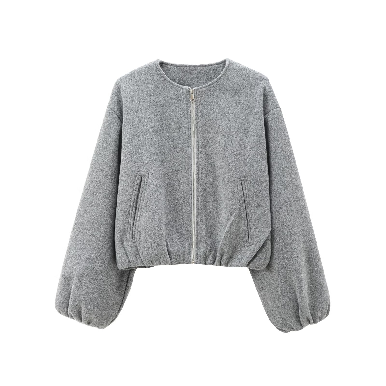 Retro Round Zipper Bomber Jack - Women'S Fashion Bomber Jacket ulasan dan harga