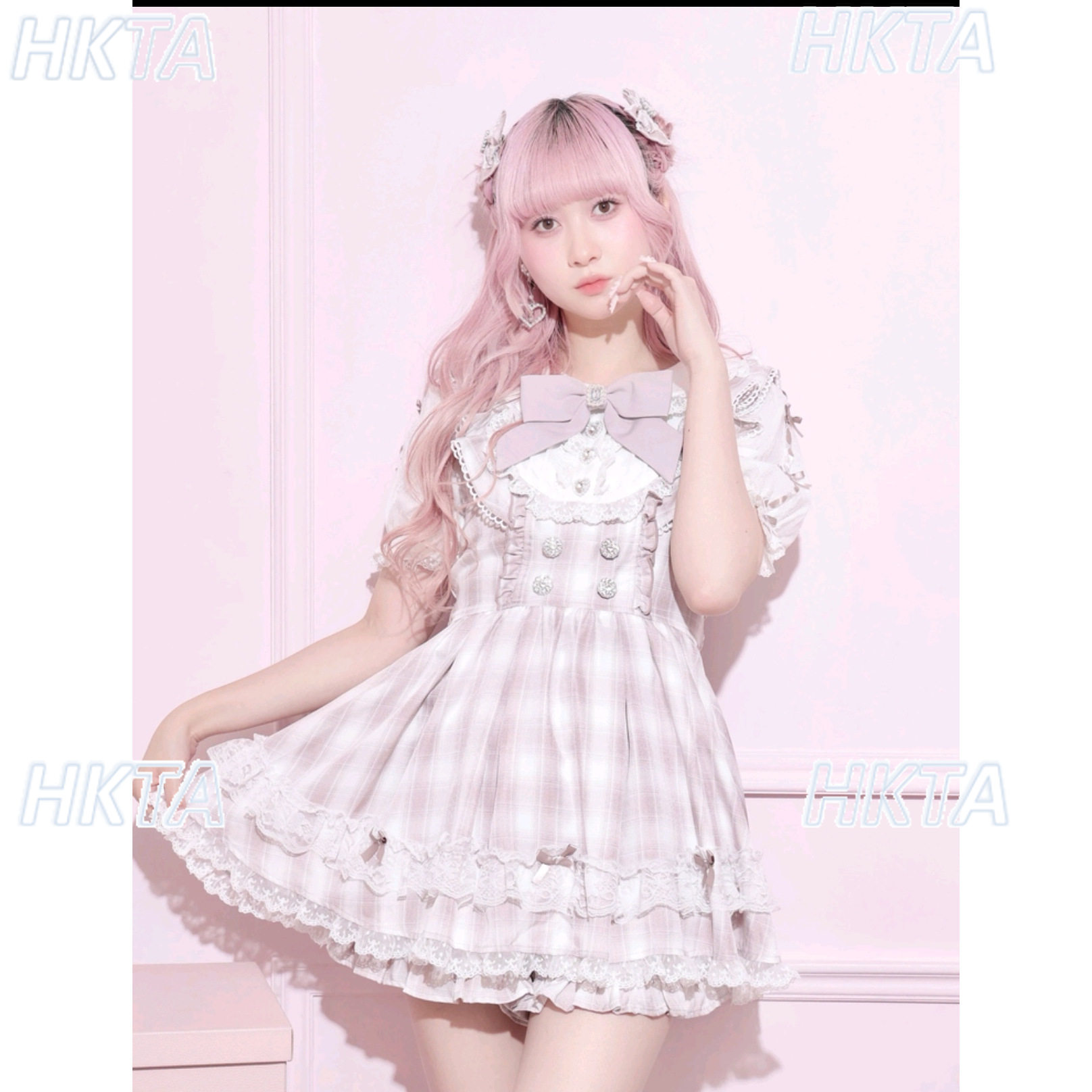 Japanese Style Doll Collar Pla - Ruched Dress Mini ulasan dan harga