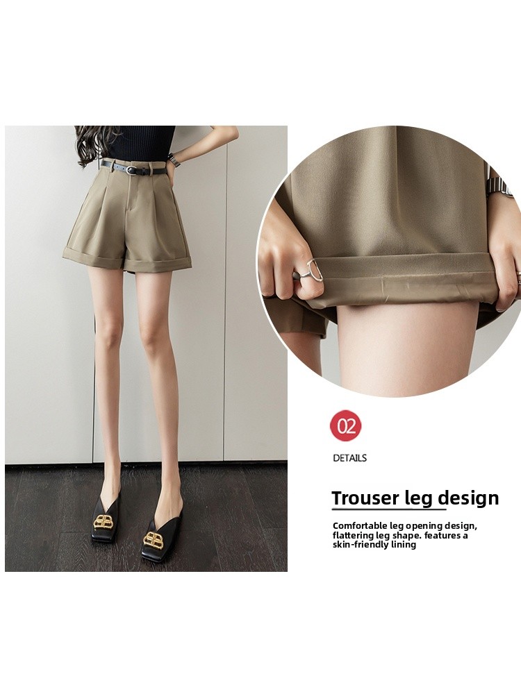 High Waist Wide Leg Short Pant - Women'S Fashion Utility Pants ulasan dan harga