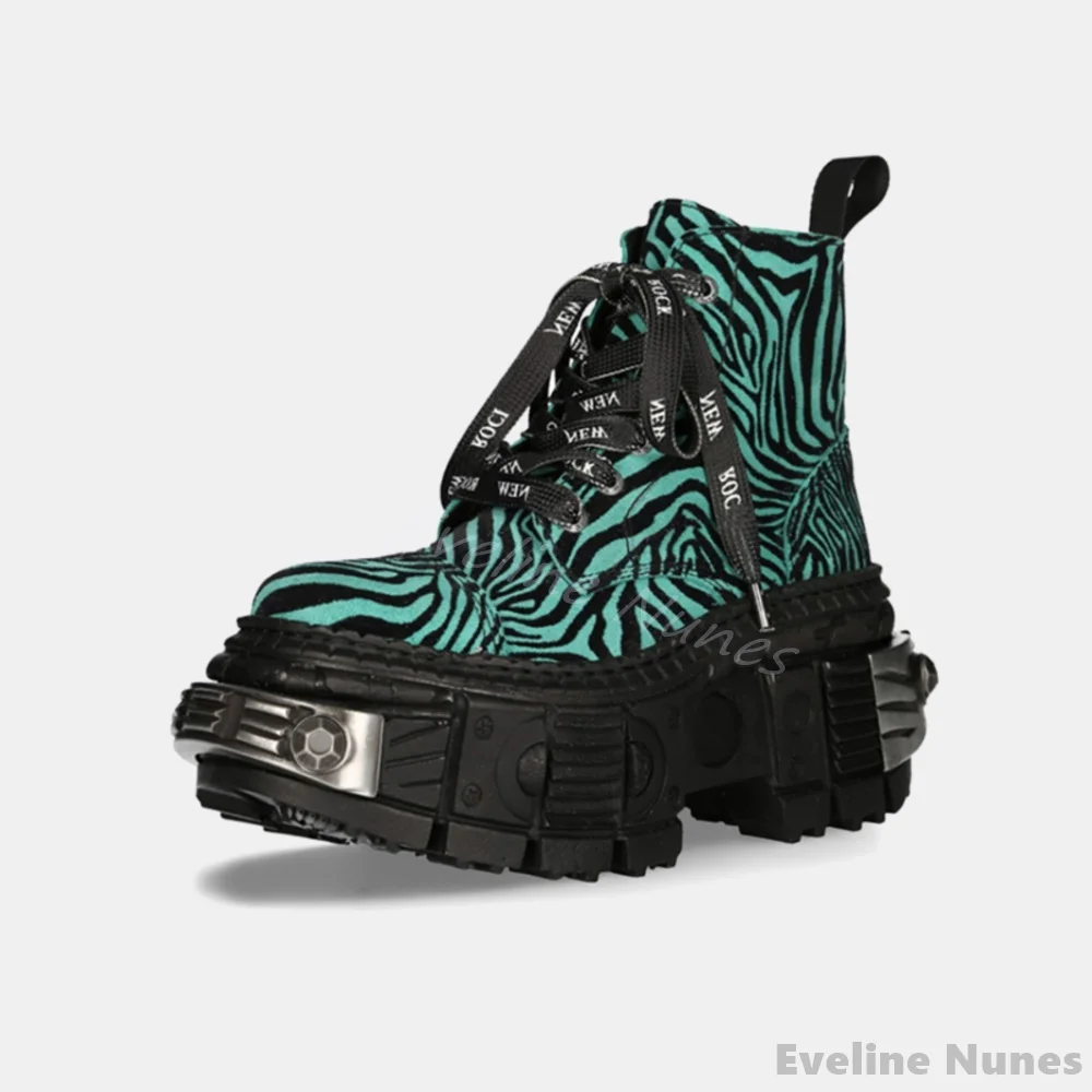 Retro Contrast Color Leopard P - Winter Fashion Women Boots ulasan dan harga