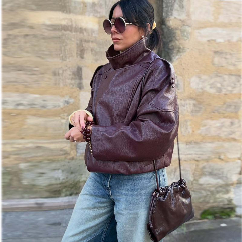 MUJER Faux Leather Jackets for - Women'S Fashion Bomber Jacket ulasan dan harga
