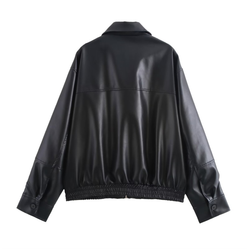 Vintage PU Leather Bomber Jack - Women'S Fashion Bomber Jacket ulasan dan harga