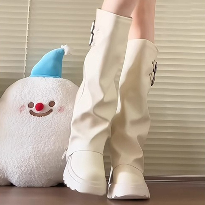Punk Style Splicing Thick Bott - Winter Fashion Women Boots ulasan dan harga