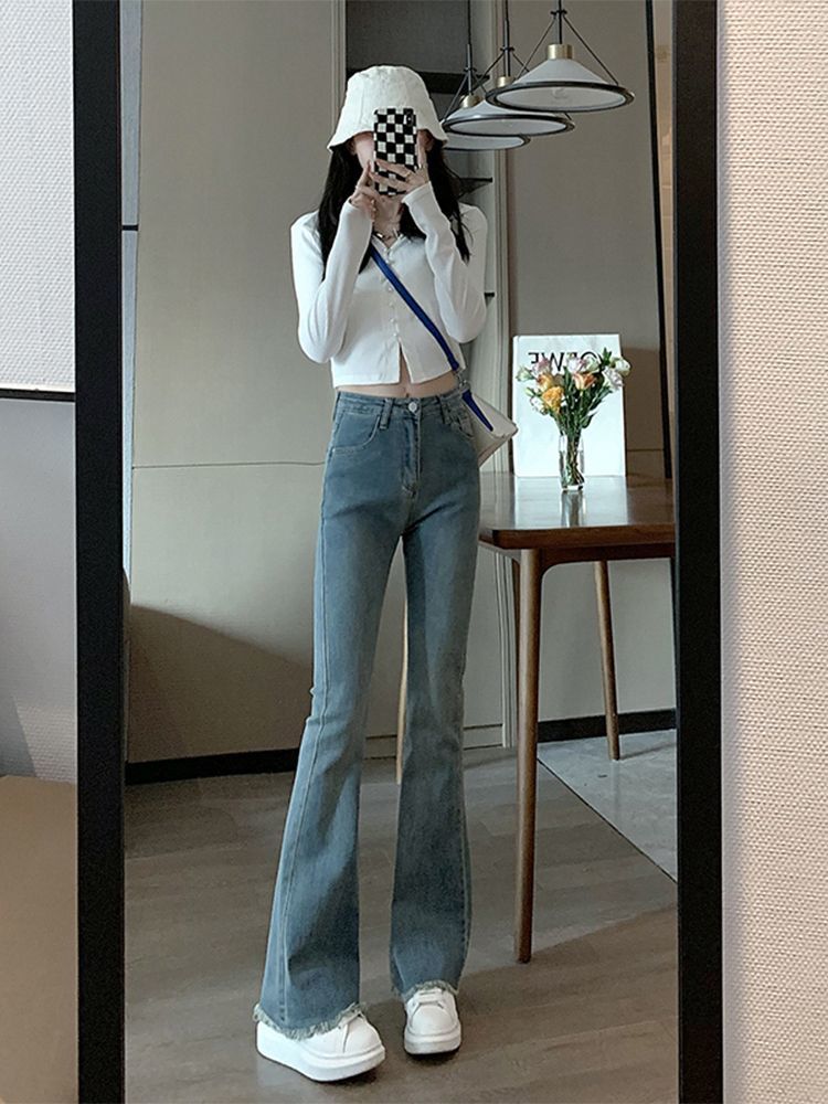 Wide Jeans Women Trousers With - Women'S Fashion Utility Pants ulasan dan harga