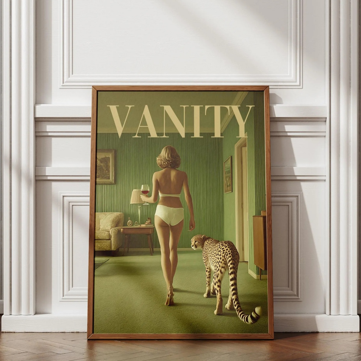 Vintage Woman with Cheetah Can - Women'S Fashion Magazine ulasan dan harga