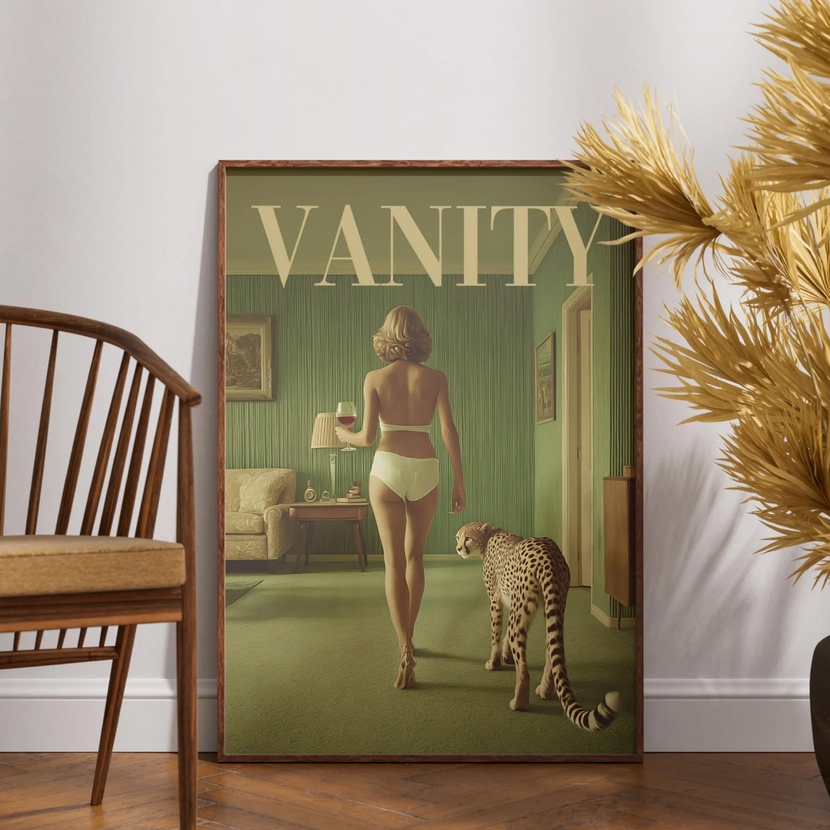 Vintage Woman with Cheetah Can - Women'S Fashion Magazine ulasan dan harga