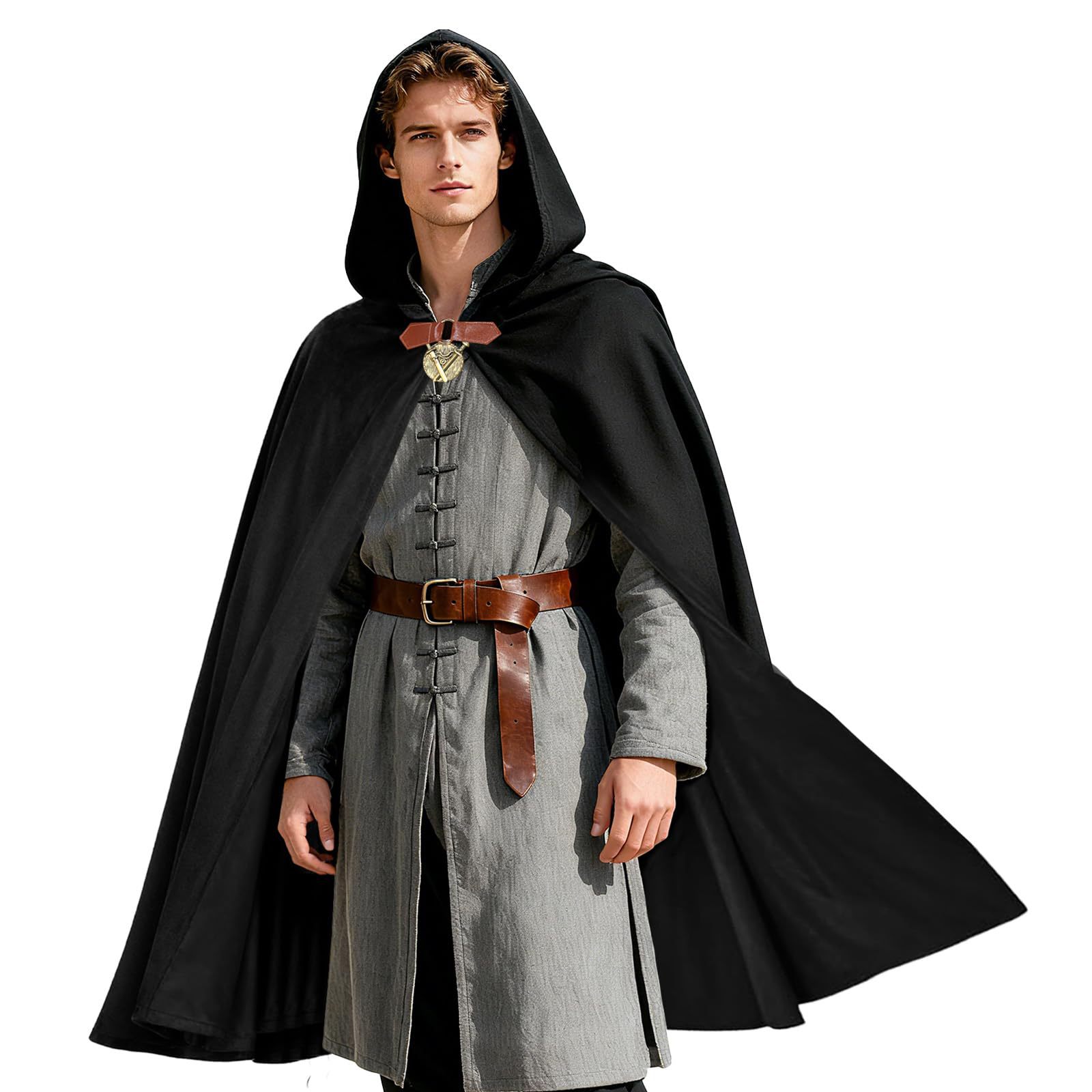 Men's Velvet Hooded Cloak Rena - Women'S Fashion Renaissance Period ulasan dan harga