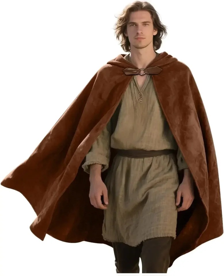 Men's Velvet Hooded Cloak Rena - Women'S Fashion Renaissance Period ulasan dan harga