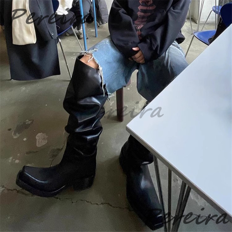 Thick Soled Over The Knee Boot - Women'S Fashion Riding Boots ulasan dan harga