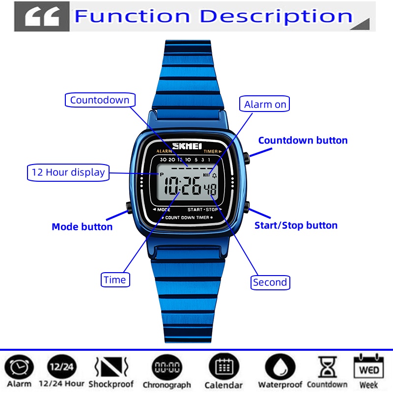 Skmei Womens Digital Watches L - Women'S Fashion Digital Watch ulasan dan harga