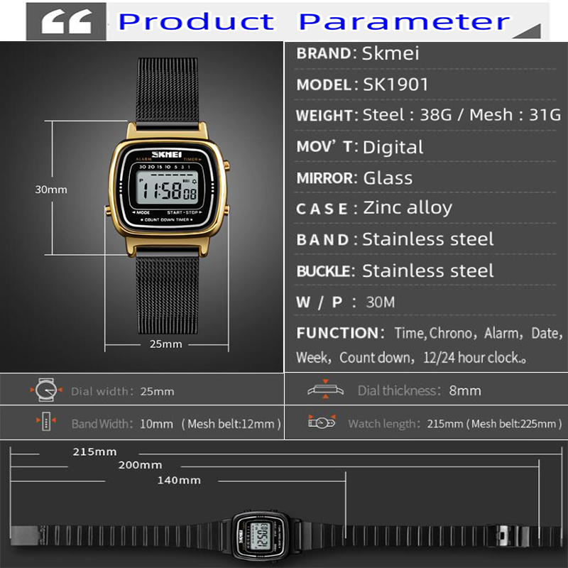 Skmei Womens Digital Watches L - Women'S Fashion Digital Watch ulasan dan harga